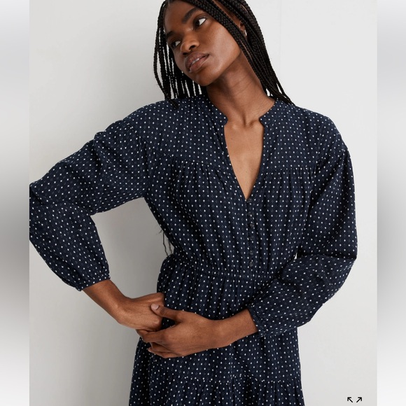 Madewell Dobby V-Neck midi tiered dress - Picture 4 of 12